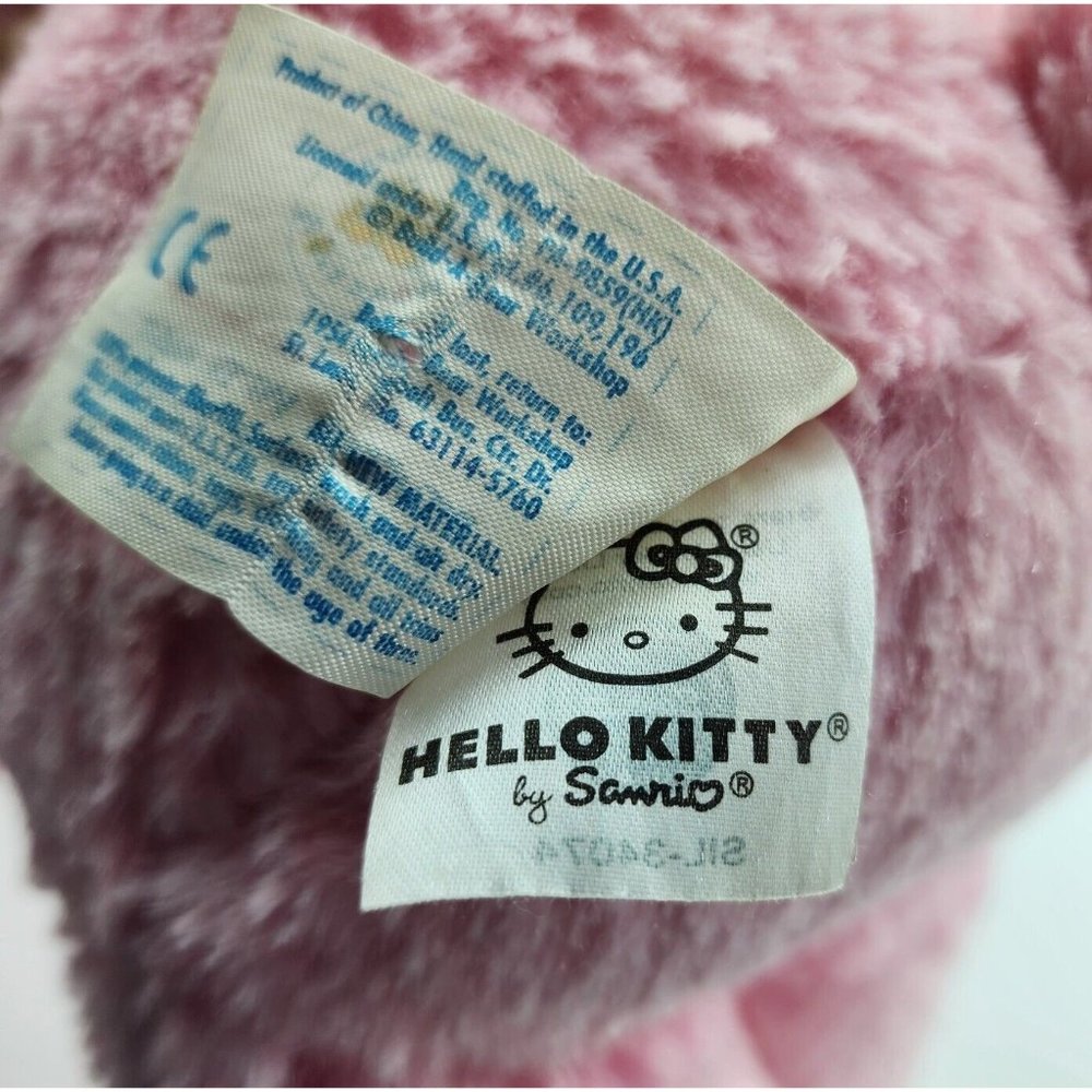 Build A Bear BAB Hello Kitty Sanrio Pink Waffle Plush Missing Bow 2011 Retired - Picture 8 of 12